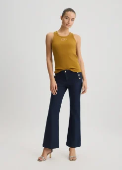 Liu Jo Pantalon évasé avec boutons|Femme Pantalons