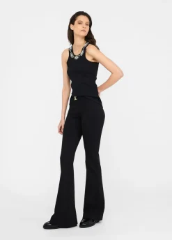 Liu Jo Pantalon évasé avec ceinture logotée|Femme Pantalons|Tailleurs