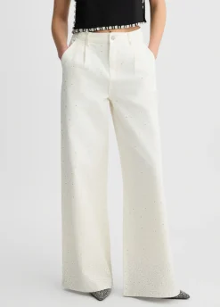 Liu Jo Pantalon évasé avec strass|Femme Pantalons