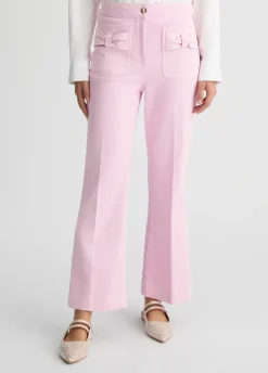 Liu Jo Pantalon évasé cropped en coton|Femme Pantalons