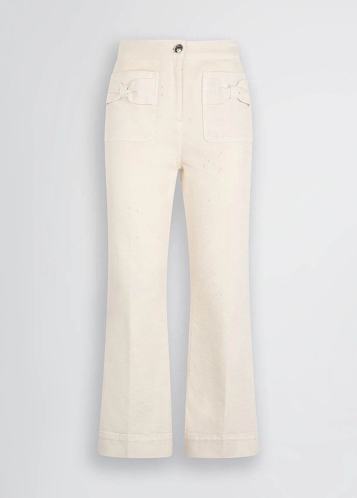 Liu Jo Pantalon évasé cropped en coton|Femme Pantalons