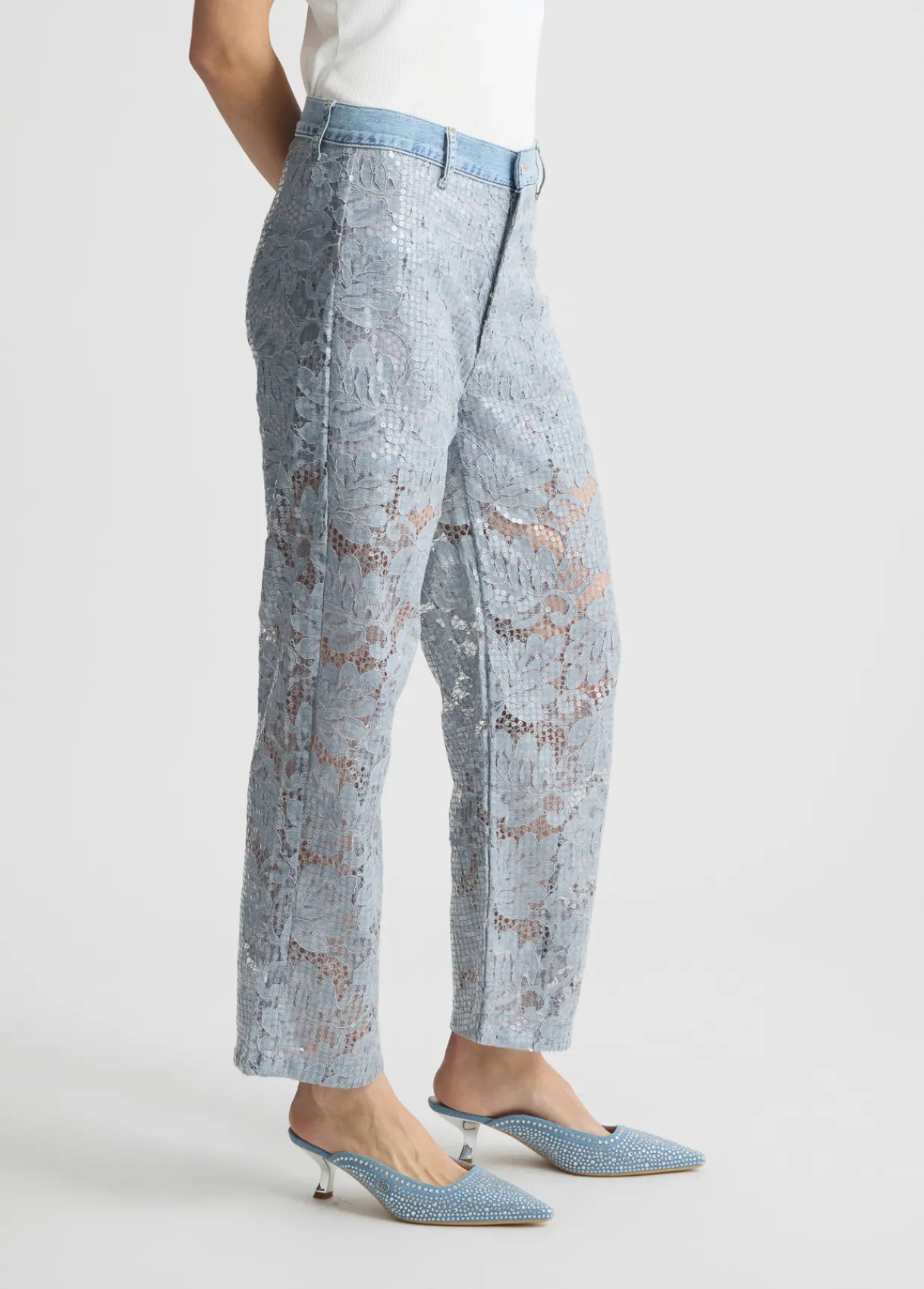 Liu Jo Pantalon évasé en dentelle|Femme Pantalons