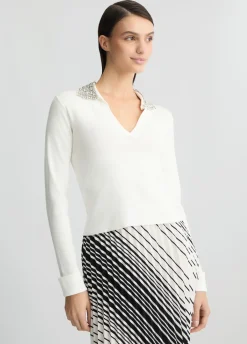 Liu Jo Polo avec broderies de bijoux|Femme Mailles