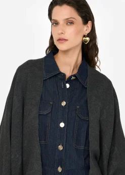 Liu Jo Poncho à logo et franges|Femme Manteaux