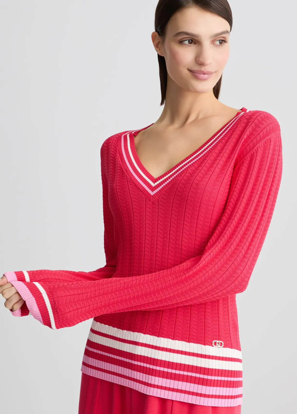 Liu Jo Pull à col en V|Femme Vêtements De Sport|Mailles