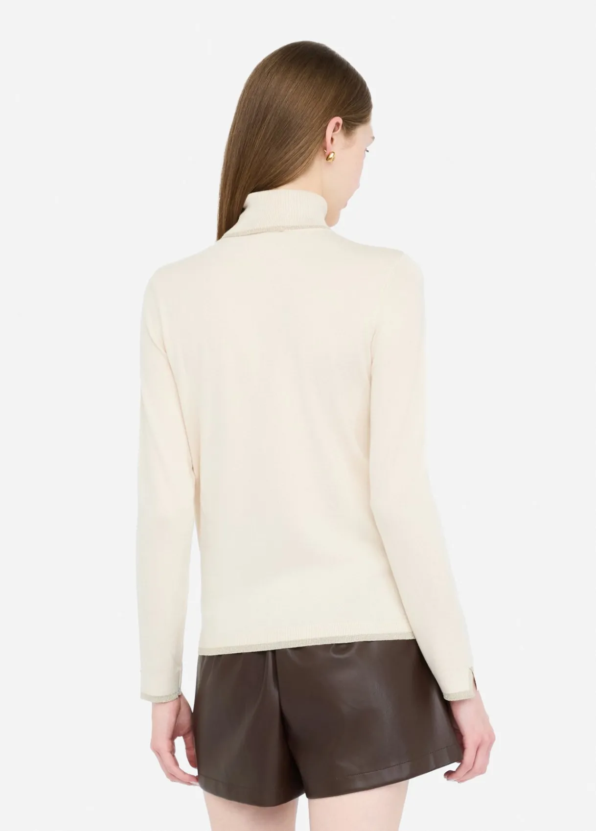 Liu Jo Pull à col roulé avec détails en Lurex®|Femme Mailles