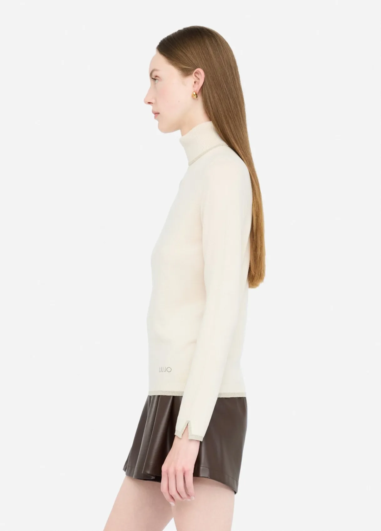 Liu Jo Pull à col roulé avec détails en Lurex®|Femme Mailles