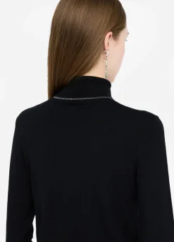 Liu Jo Pull à col roulé avec détails en Lurex®|Femme Mailles