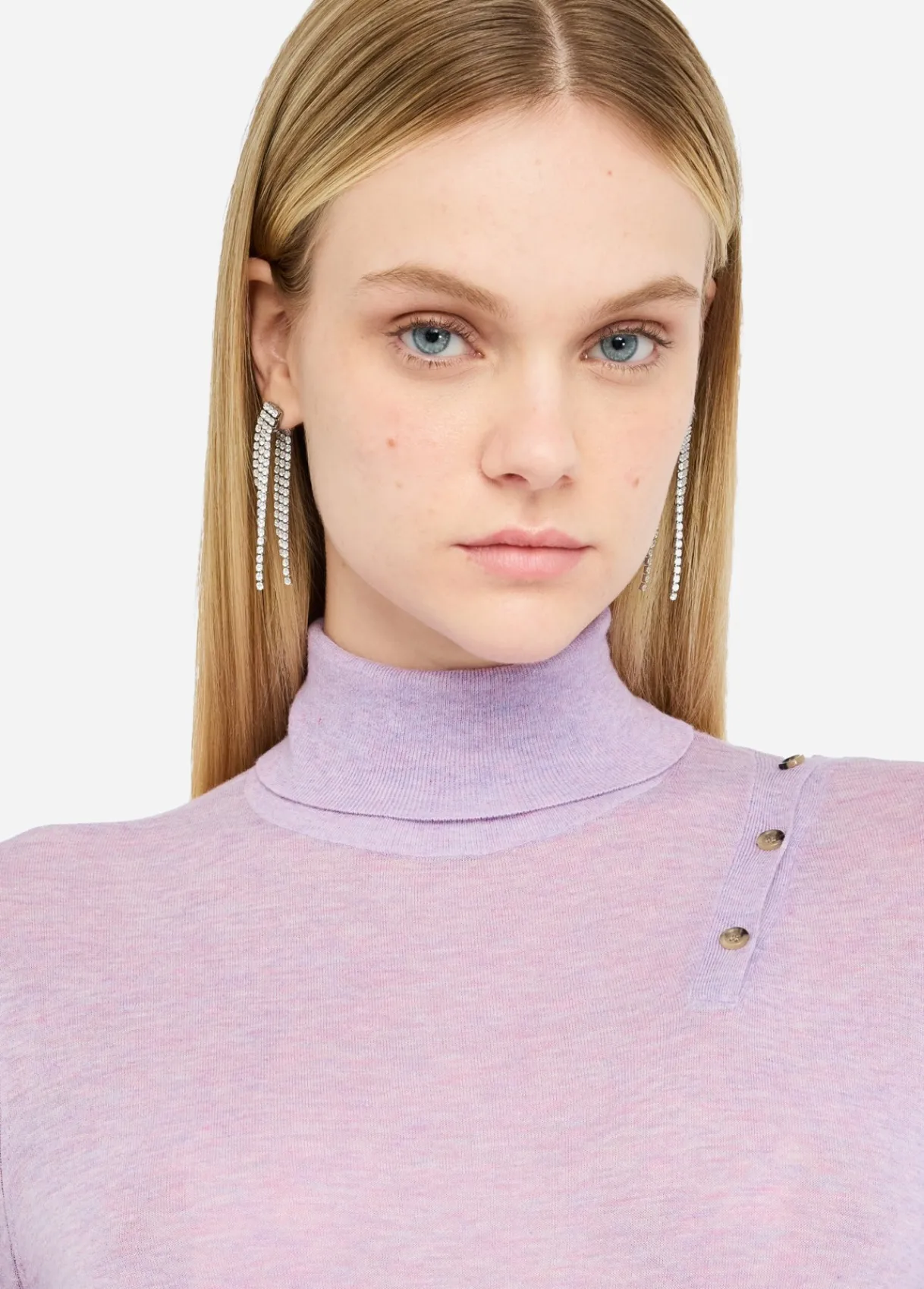 Liu Jo Pull à col roulé en coton et cachemire|Femme Mailles