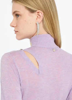 Liu Jo Pull à col roulé en coton et cachemire|Femme Mailles