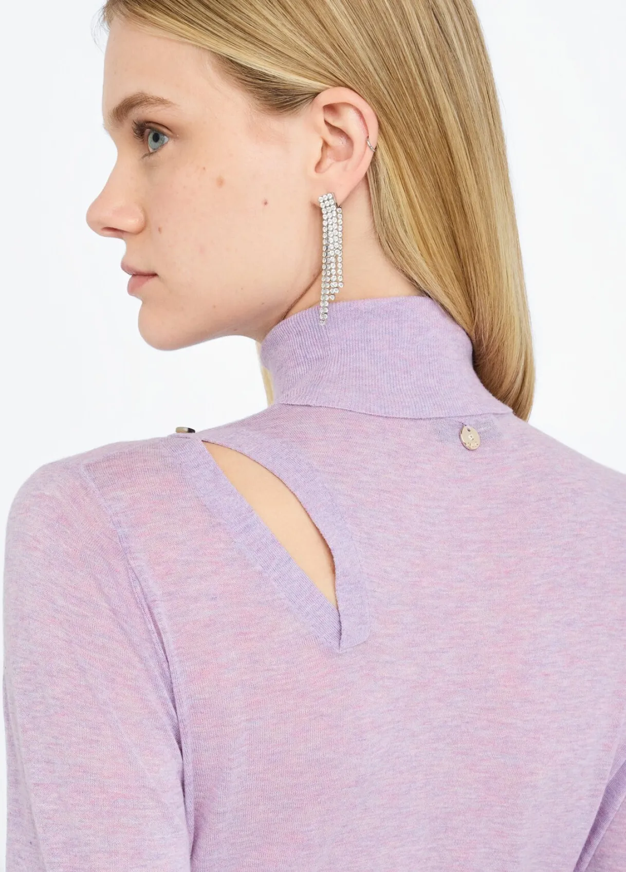 Liu Jo Pull à col roulé en coton et cachemire|Femme Mailles