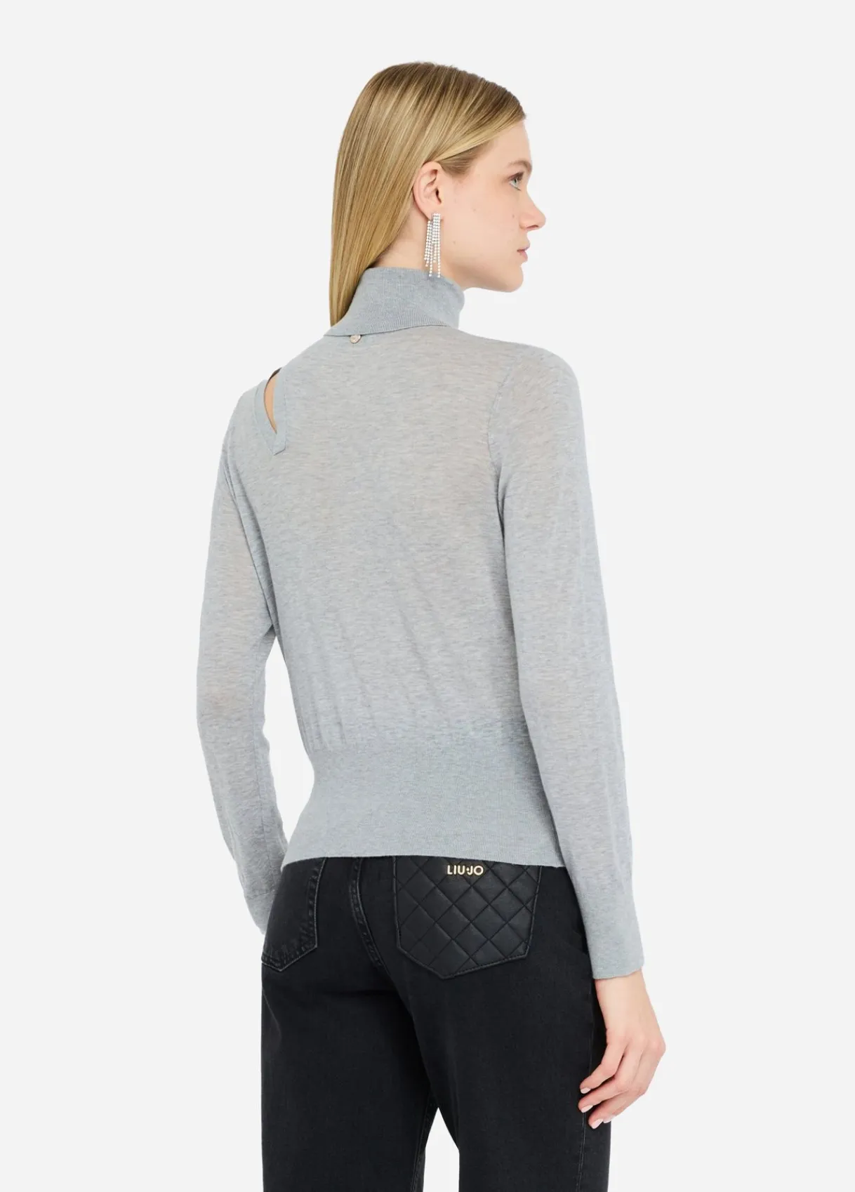 Liu Jo Pull à col roulé en coton et cachemire|Femme Mailles