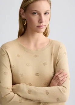Liu Jo Pull avec logo et strass|Femme Mailles