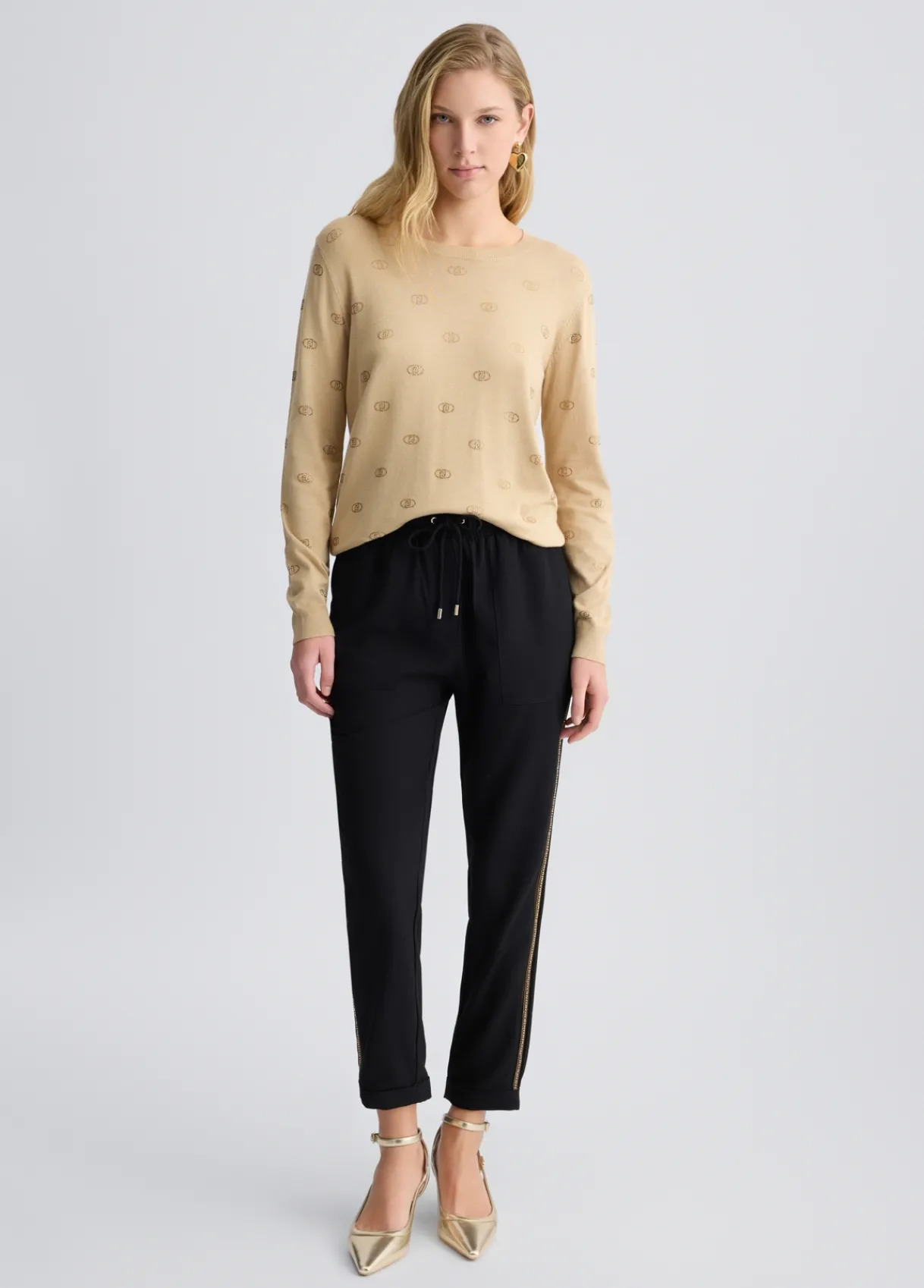 Liu Jo Pull avec logo et strass|Femme Mailles