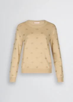 Liu Jo Pull avec logo et strass|Femme Mailles