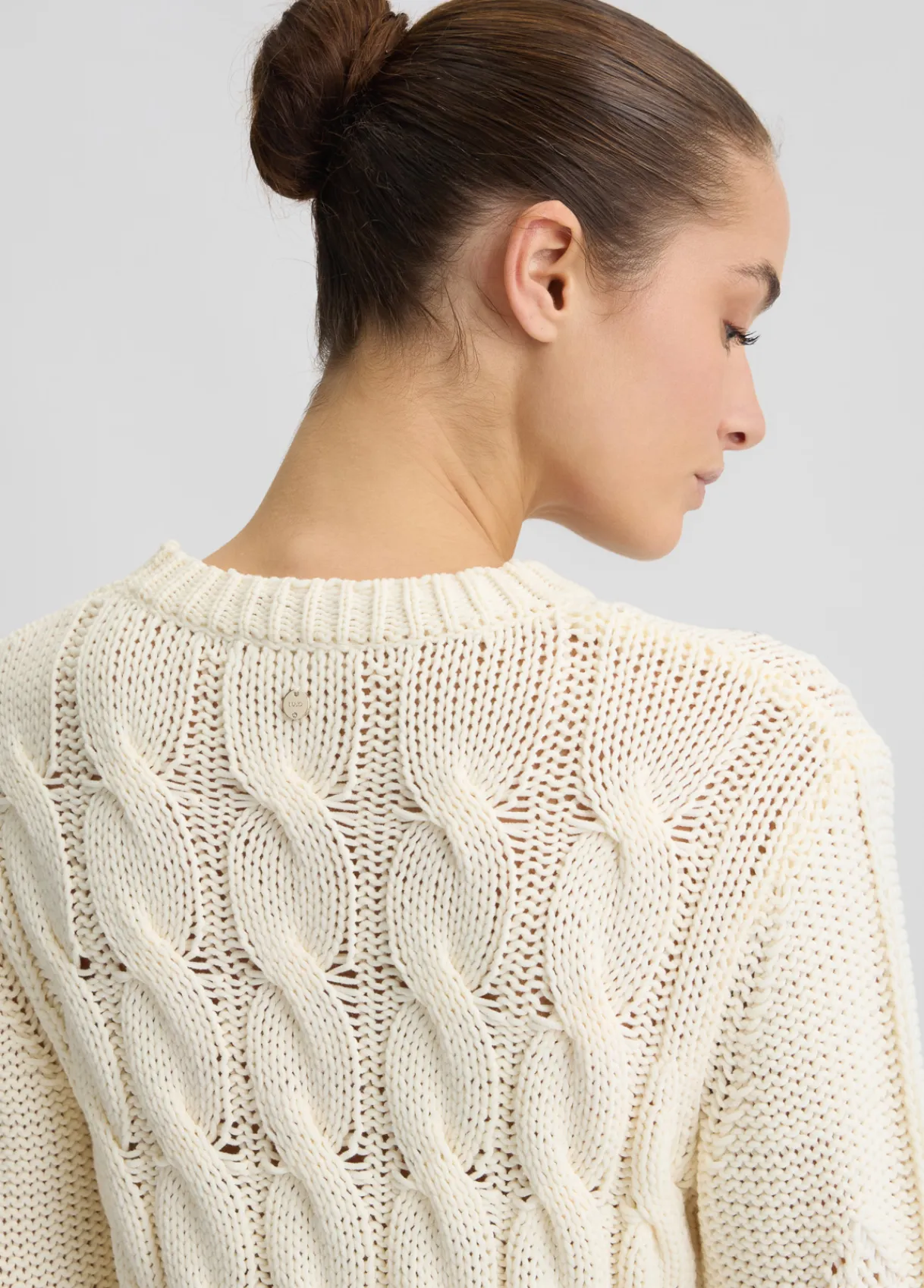 Liu Jo Pull en coton avec torsades|Femme Mailles