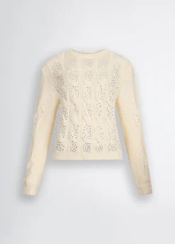 Liu Jo Pull en coton avec torsades|Femme Mailles