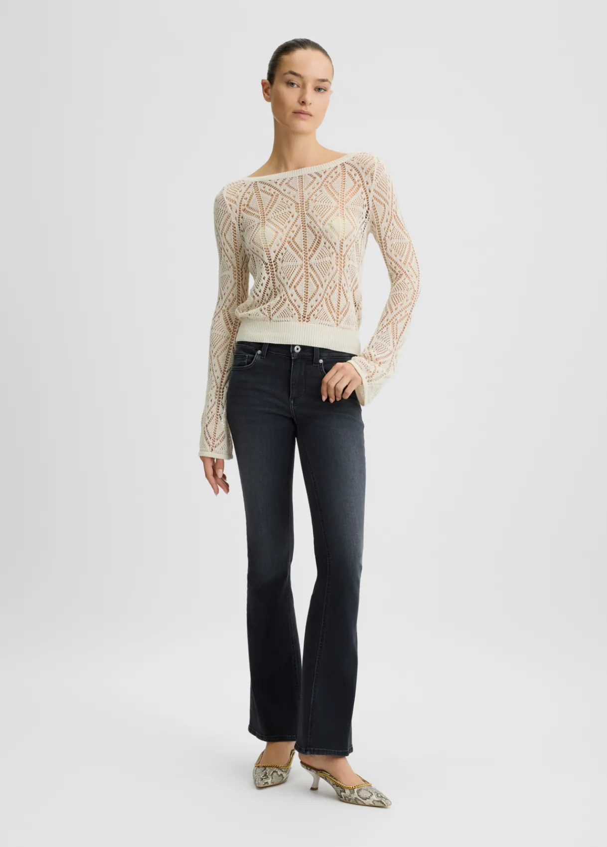 Liu Jo Pull en coton crocheté|Femme Mailles