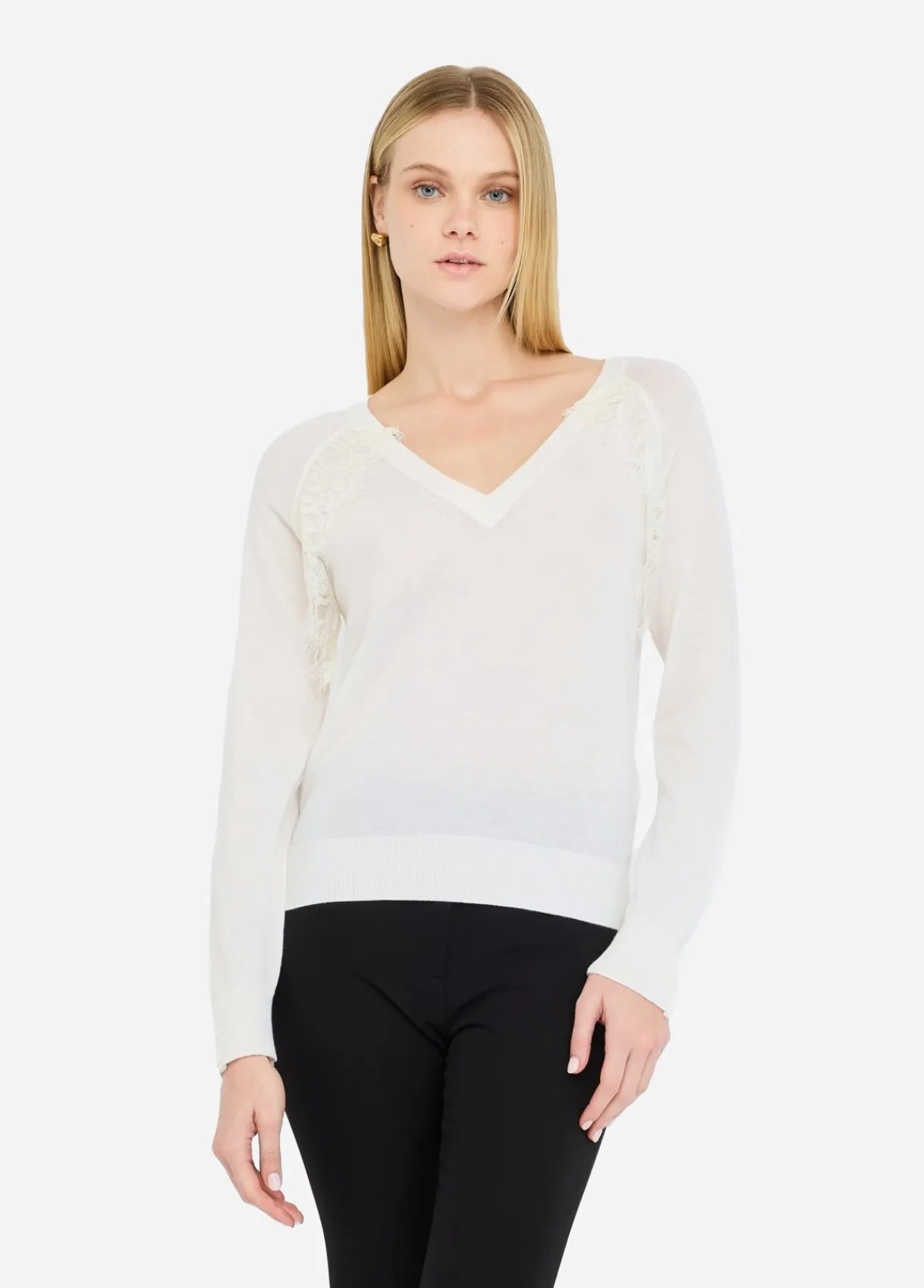 Liu Jo Pull en laine avec dentelle|Femme Mailles