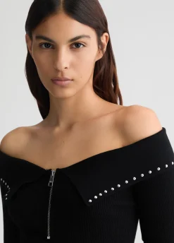 Liu Jo Pull zippé et clous|Femme Mailles