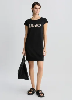 Liu Jo Robe avec logo et strass|Femme Mode Plage|Robes