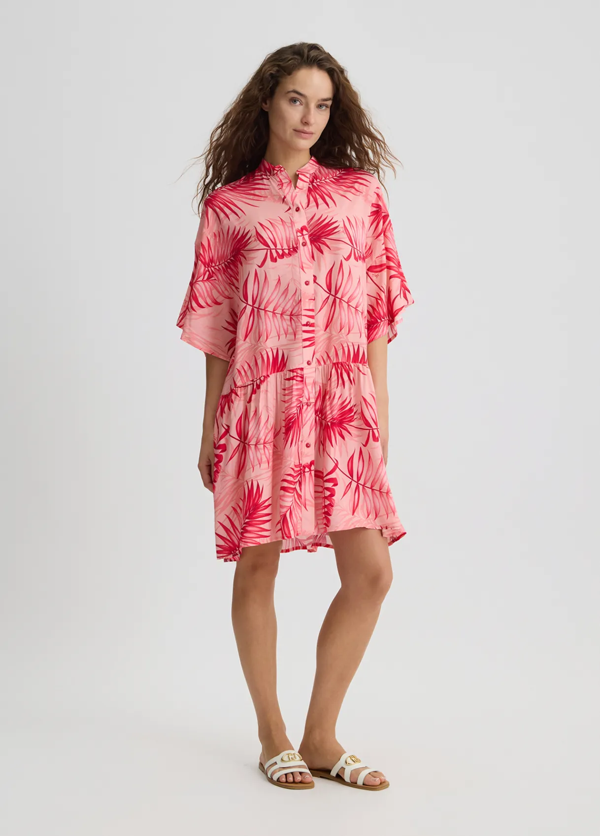 Liu Jo Robe chemisier avec imprimé palmier|Femme Mode Plage|Robes