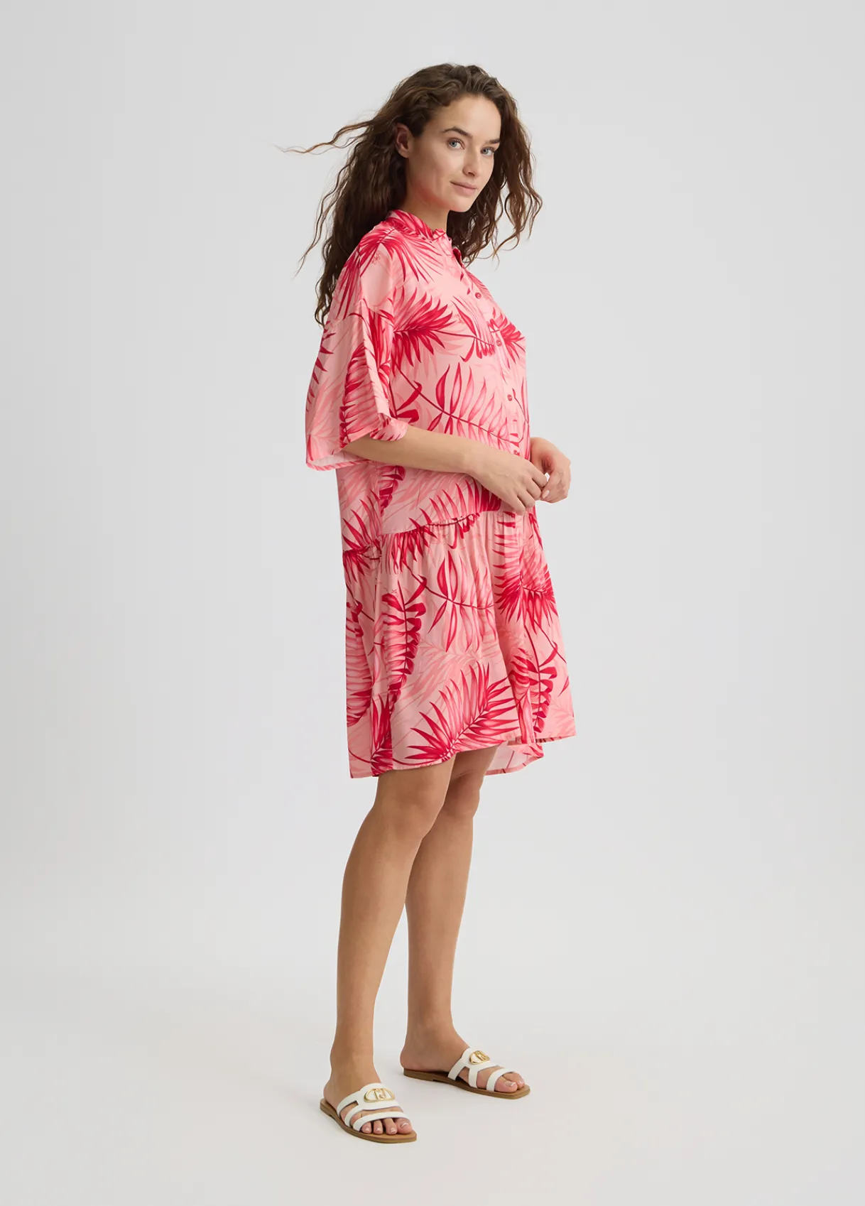 Liu Jo Robe chemisier avec imprimé palmier|Femme Mode Plage|Robes