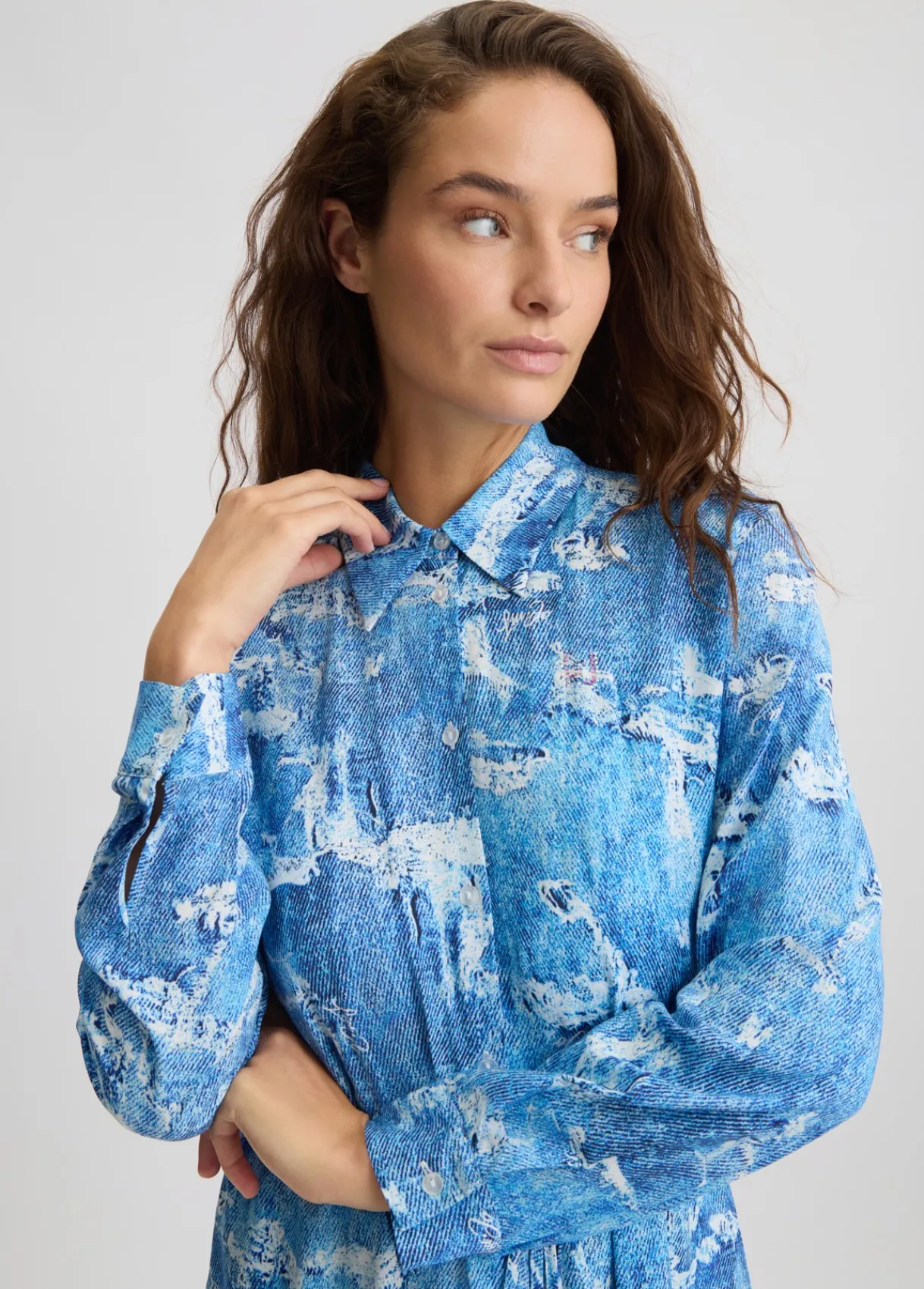 Liu Jo Robe chemisier effet denim|Femme Mode Plage|Robes