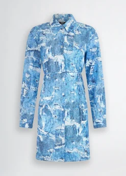 Liu Jo Robe chemisier effet denim|Femme Mode Plage|Robes