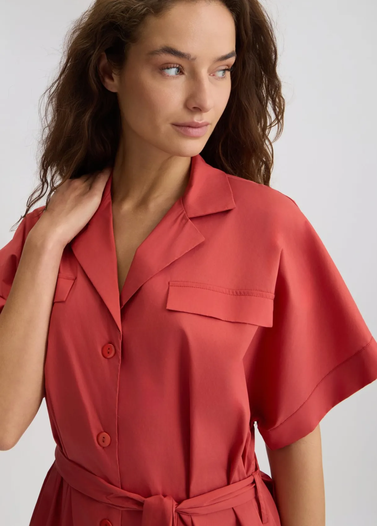 Liu Jo Robe chemisier en coton|Femme Mode Plage|Robes