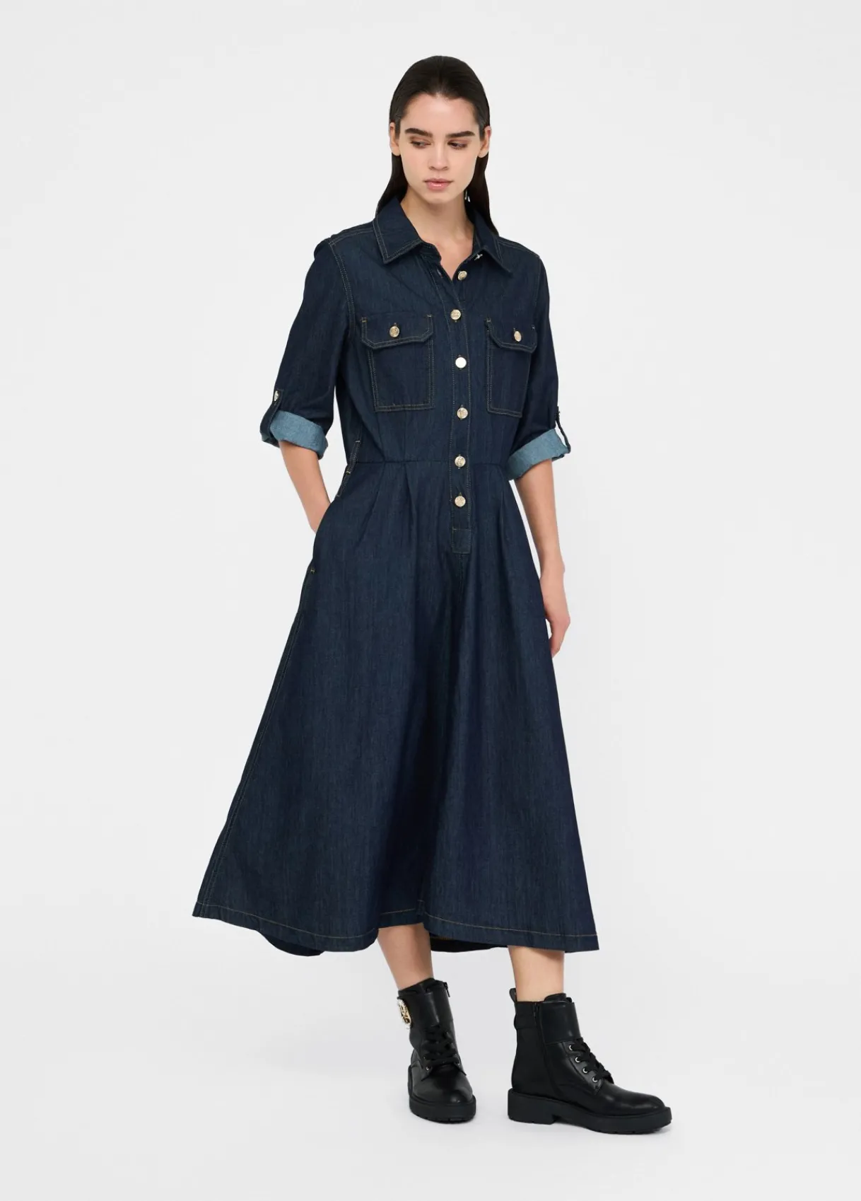 Liu Jo Robe chemisier en toile denim|Femme Robes