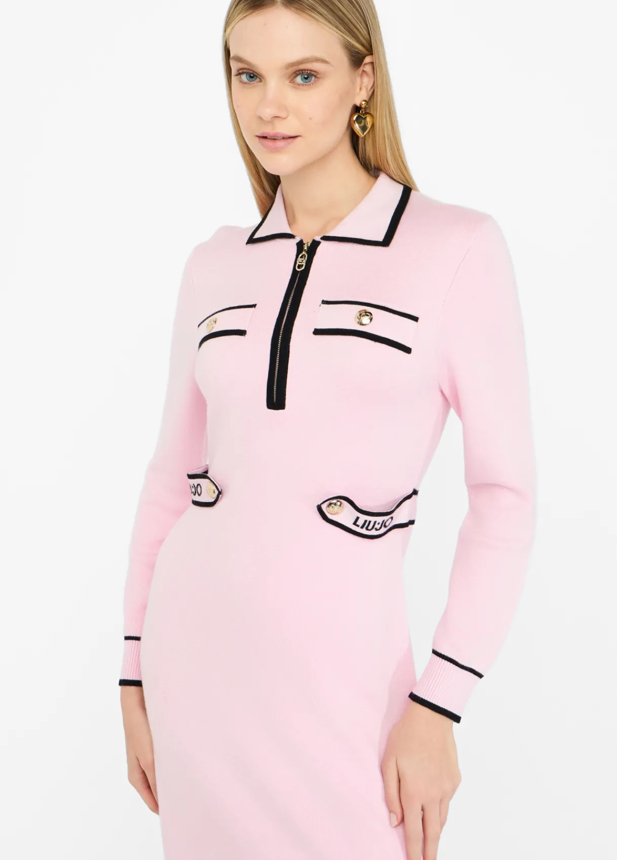 Liu Jo Robe en aille de soie mélangée|Femme Vêtements De Sport|Robes
