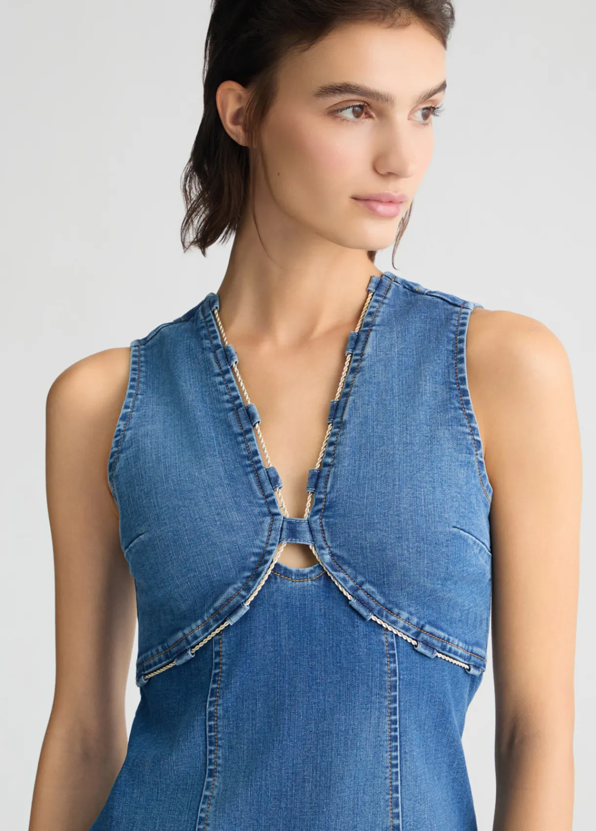 Liu Jo Robe en denim avec chaîne bijou|Femme Robes