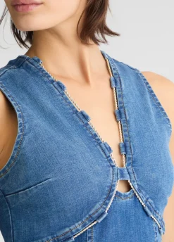 Liu Jo Robe en denim avec chaîne bijou|Femme Robes