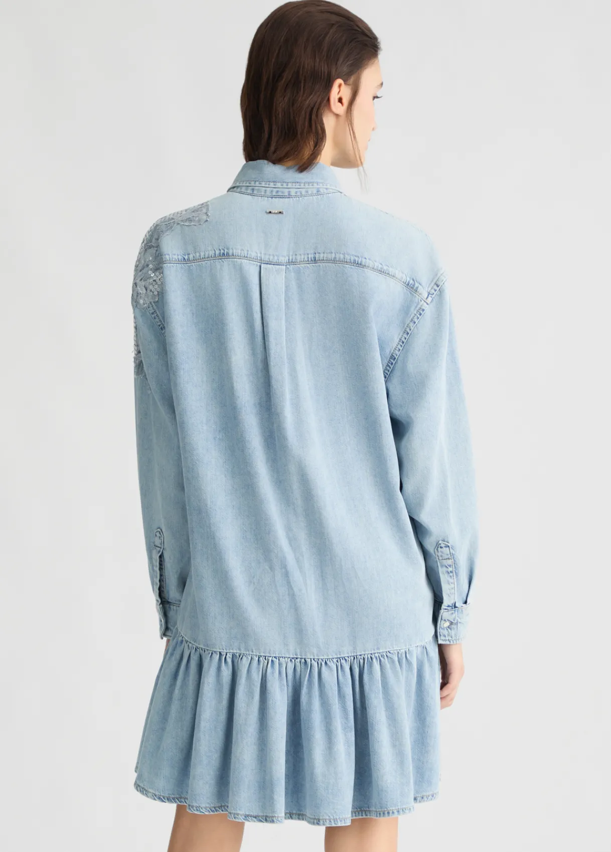 Liu Jo Robe en denim avec dentelle|Femme Robes