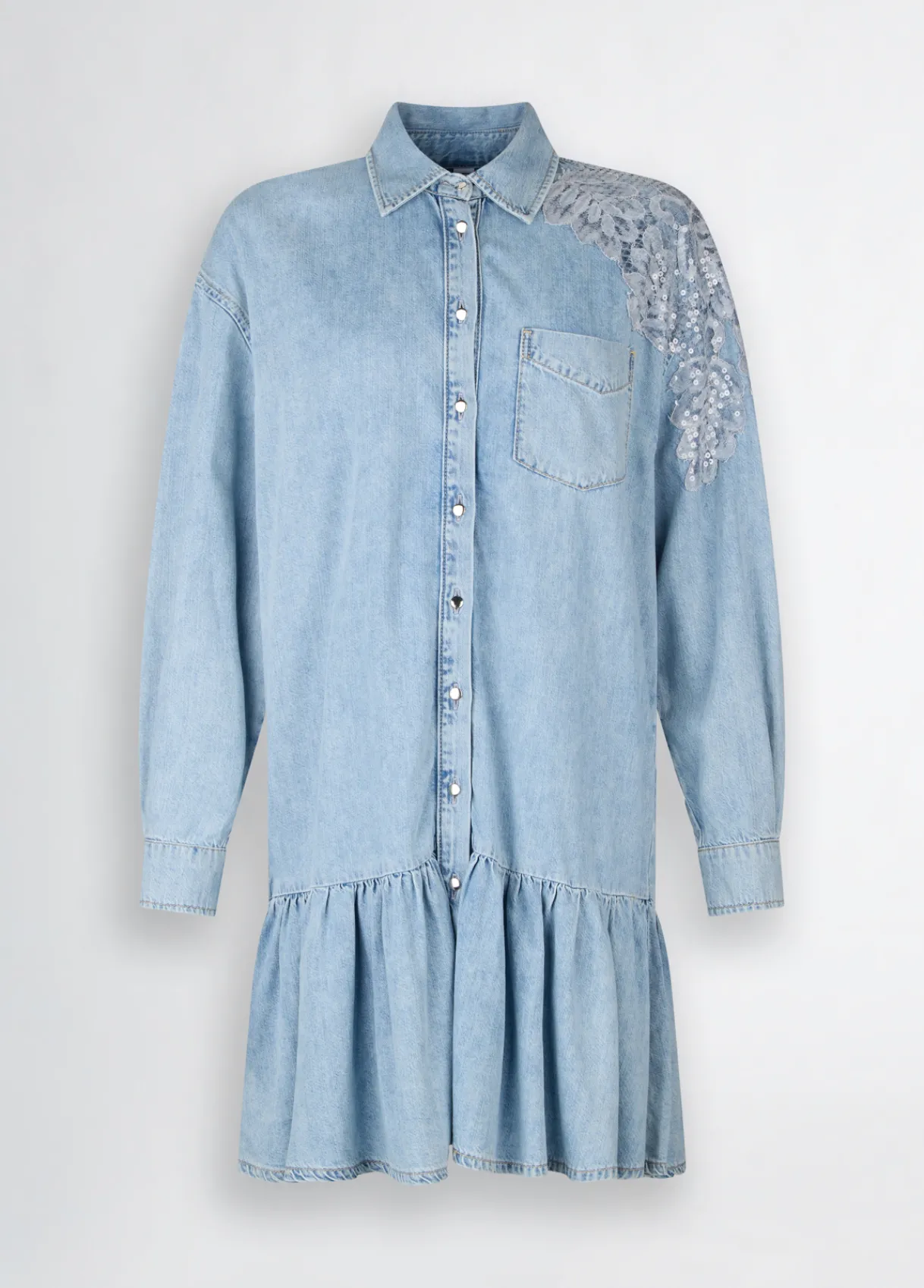 Liu Jo Robe en denim avec dentelle|Femme Robes