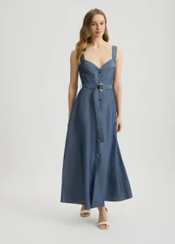 Liu Jo Robe en lin avec ceinture|Femme Robes