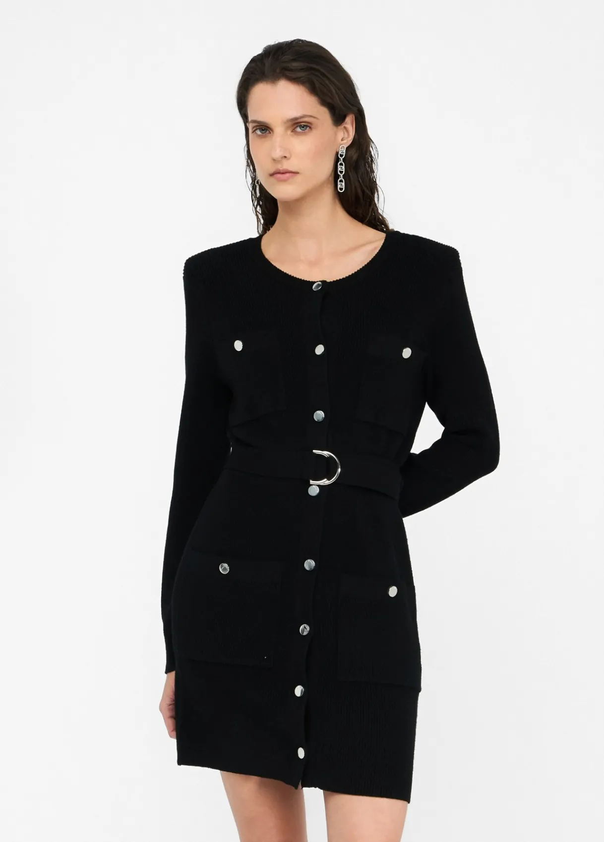 Liu Jo Robe en maille avec épaulettes|Femme Mailles|Robes