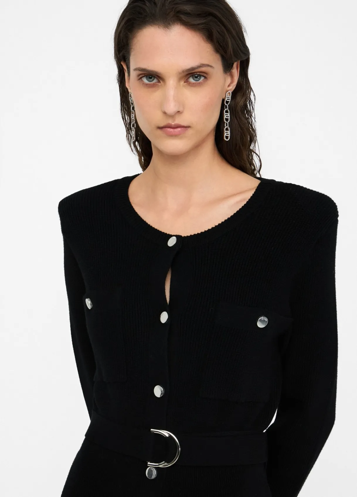 Liu Jo Robe en maille avec épaulettes|Femme Mailles|Robes