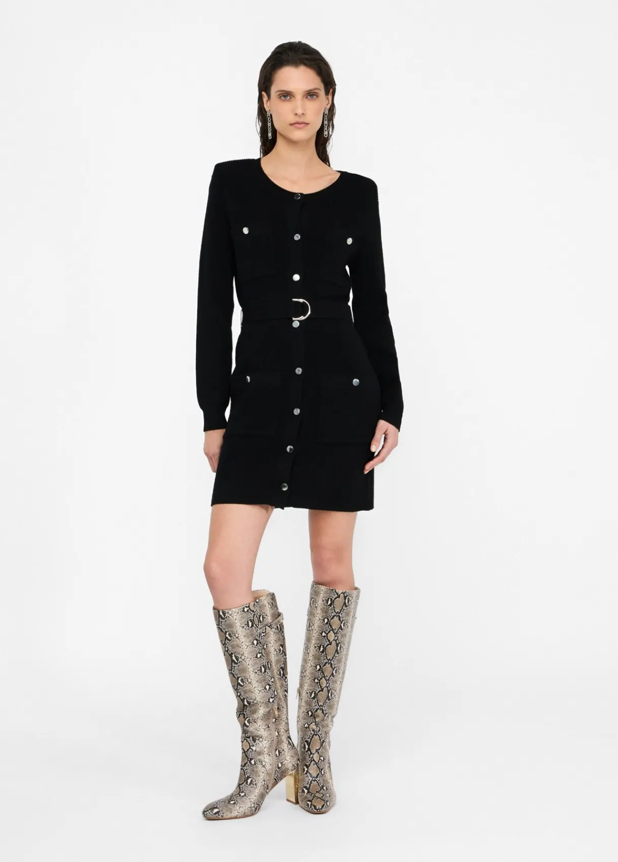 Liu Jo Robe en maille avec épaulettes|Femme Mailles|Robes