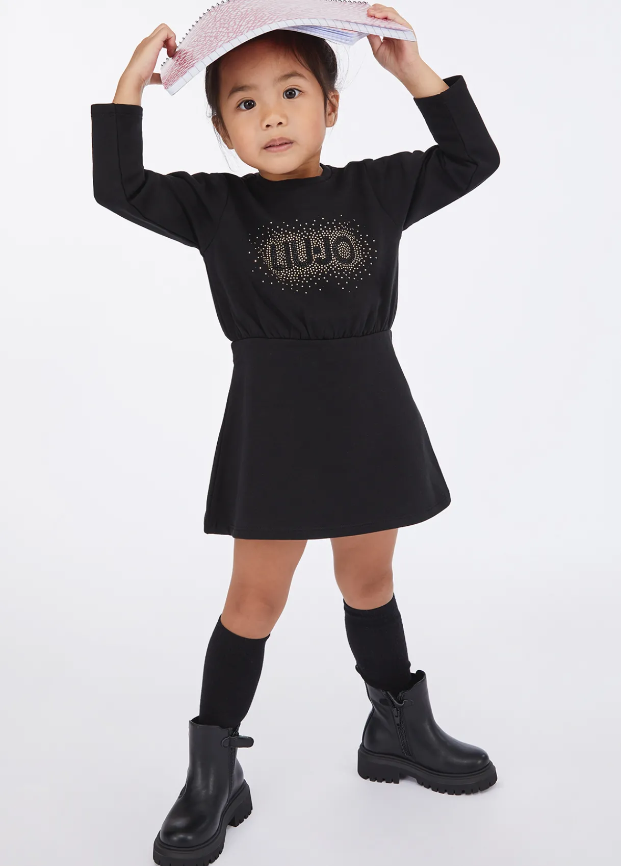 Liu Jo Robe en molleton avec logo et strass|Enfant Robes & Combinaisons