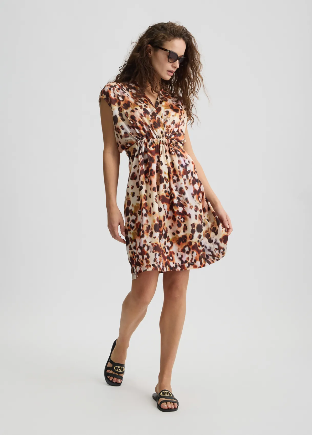 Liu Jo Robe en satin imprimé animal|Femme Mode Plage