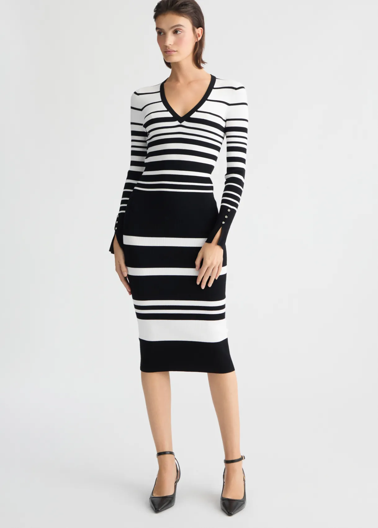 Liu Jo Robe en tricot à rayures|Femme Mailles|Robes