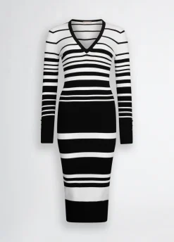 Liu Jo Robe en tricot à rayures|Femme Mailles|Robes