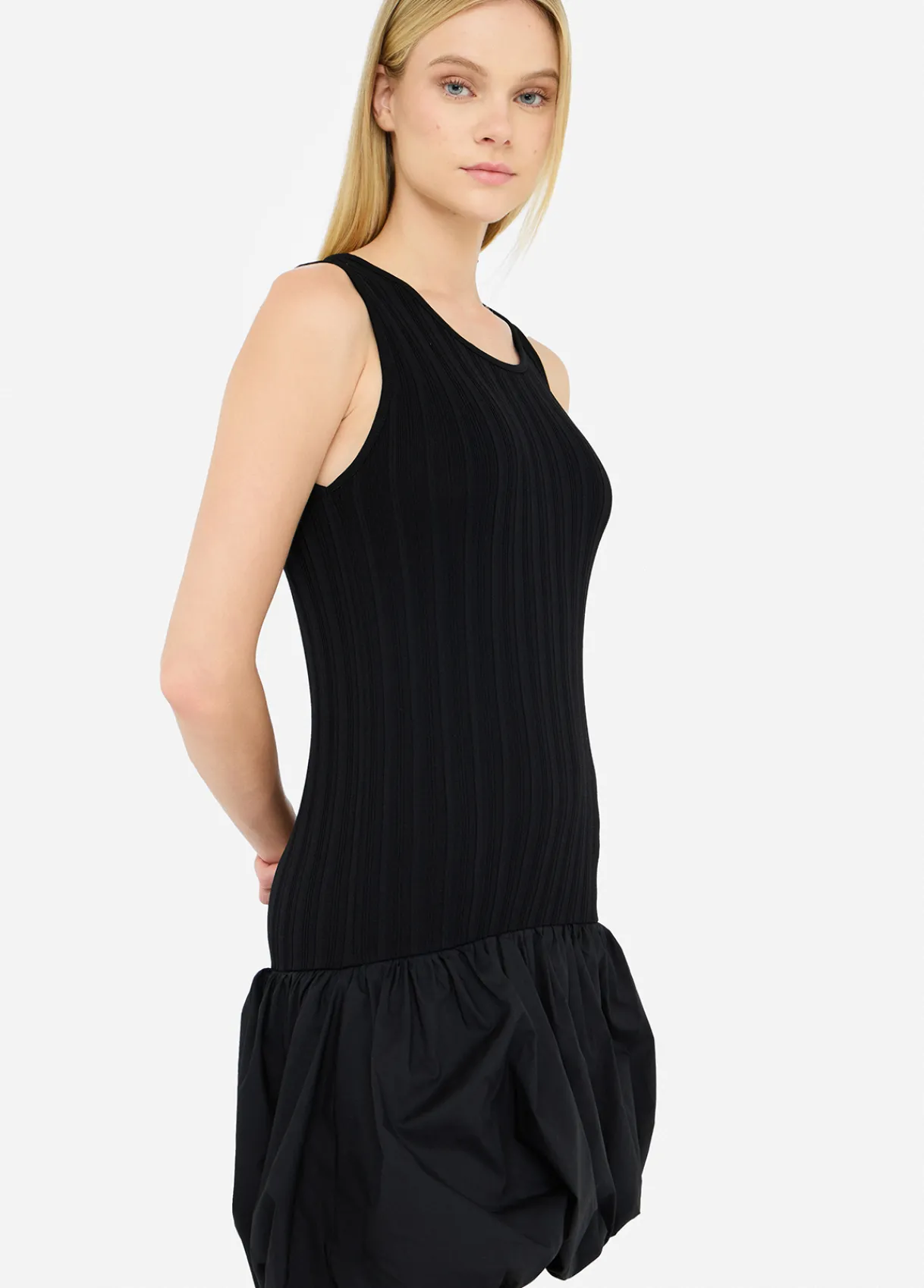 Liu Jo Robe longue en maille et popeline|Femme Mailles|Robes