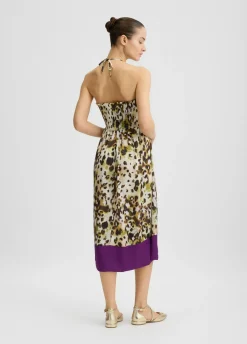 Liu Jo Robe midi en satin imprimé|Femme Mode Plage|Jupes