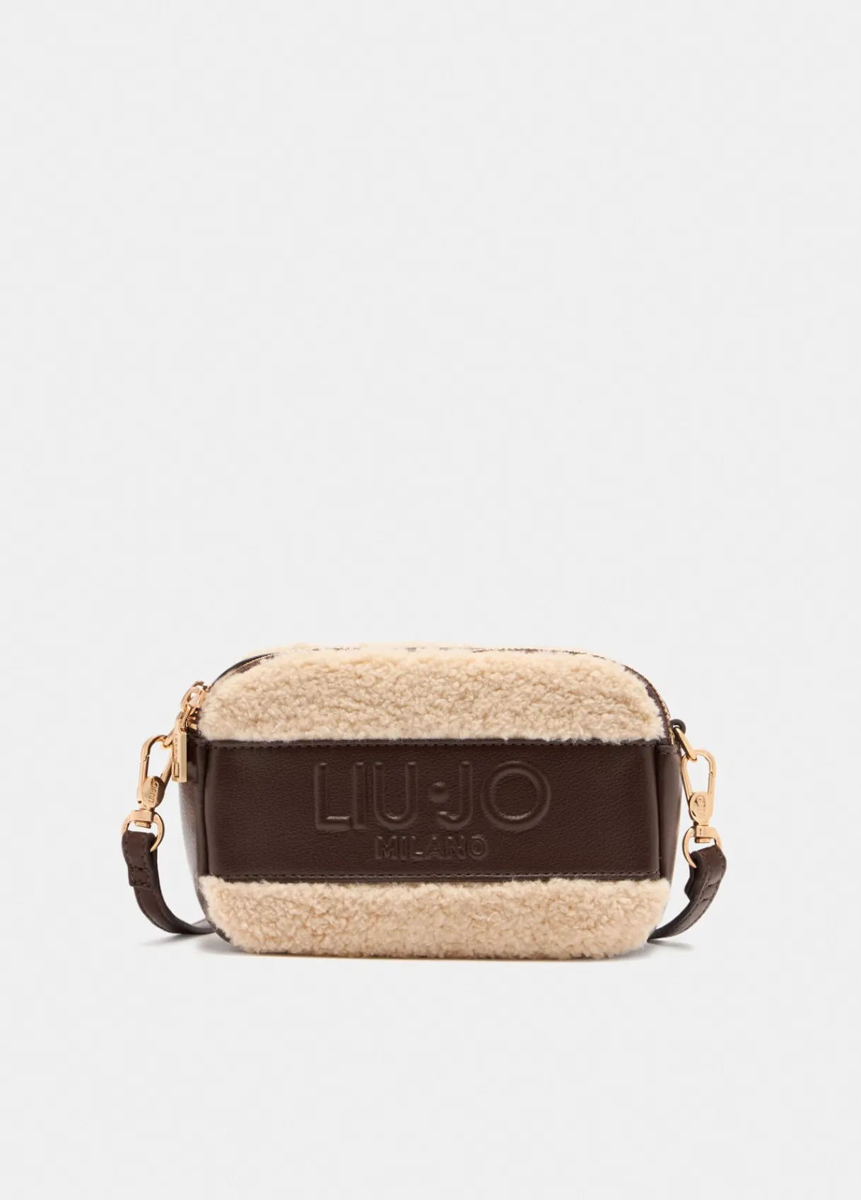 Liu Jo Sac à bandoulière petit format en tissu polaire Teddy|Femme Sac Bandoulière