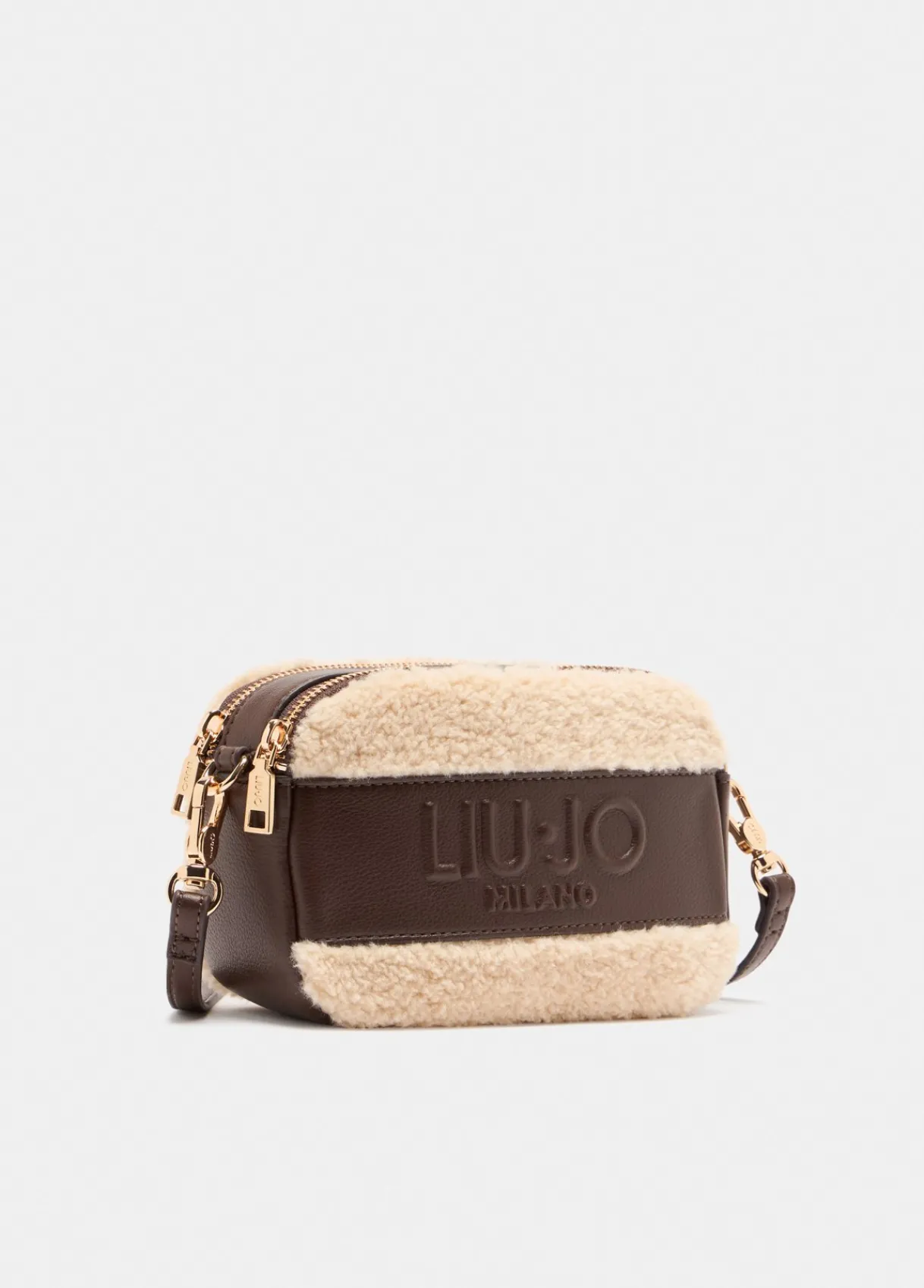 Liu Jo Sac à bandoulière petit format en tissu polaire Teddy|Femme Sac Bandoulière