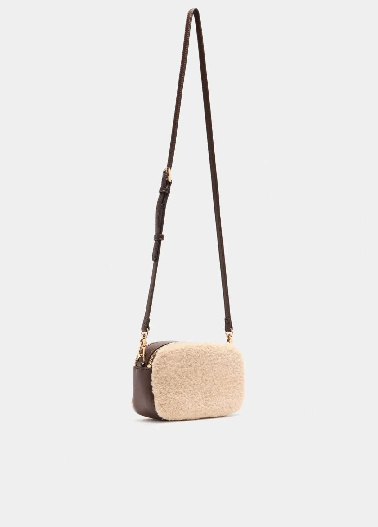 Liu Jo Sac à bandoulière petit format en tissu polaire Teddy|Femme Sac Bandoulière