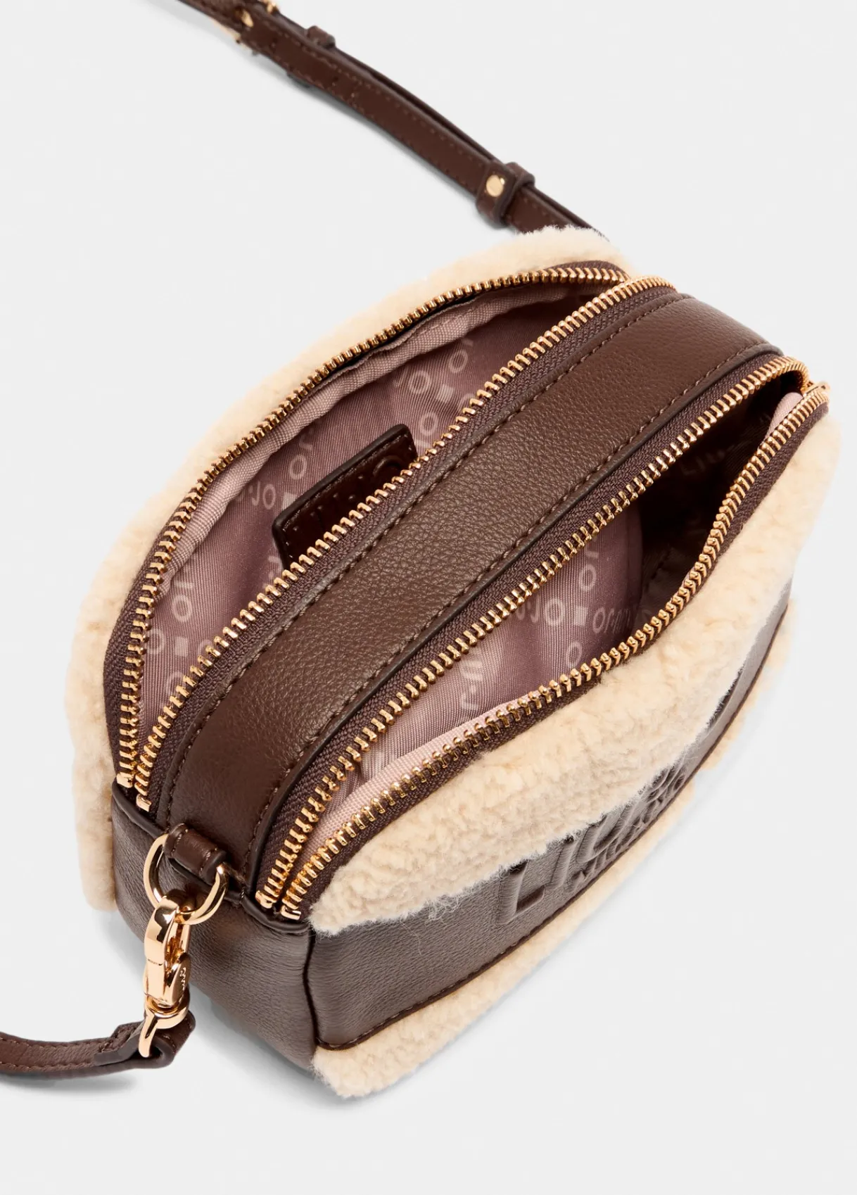 Liu Jo Sac à bandoulière petit format en tissu polaire Teddy|Femme Sac Bandoulière